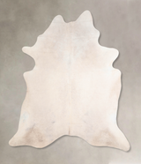 Ivory with Beige X-Large Brazilian Cowhide Rug 7'5"H x 6'7"W #A31622 by Hudson Hides