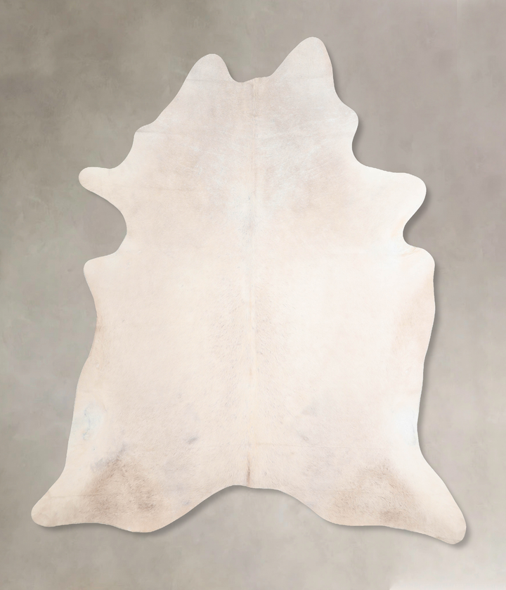 Ivory with Beige X-Large Brazilian Cowhide Rug 7'5"H x 6'7"W #A31622 by Hudson Hides
