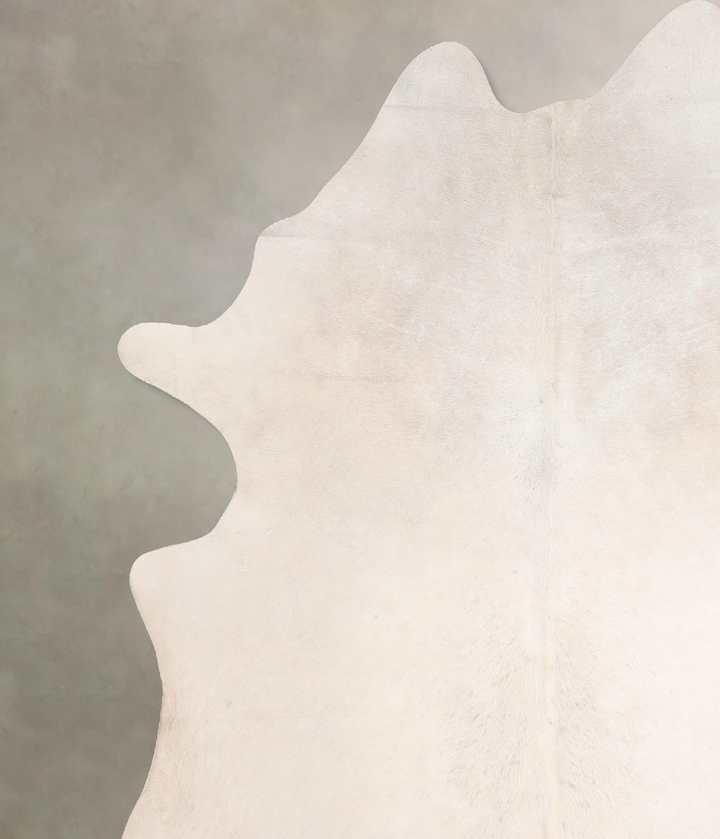 Ivory with Beige X-Large Brazilian Cowhide Rug 7'5"H x 6'7"W #A31622 by Hudson Hides