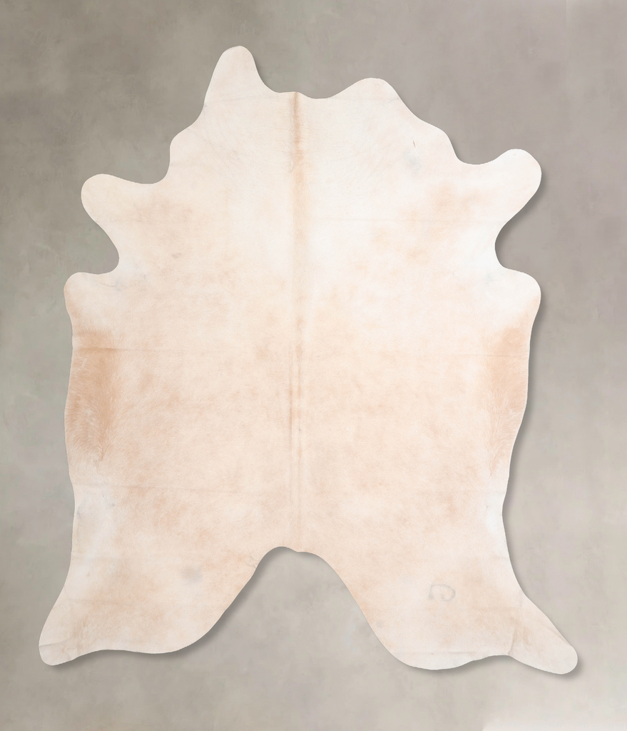 Ivory with Beige XX-Large Brazilian Cowhide Rug 8'1"H x 7'6"W #A31644 by Hudson Hides