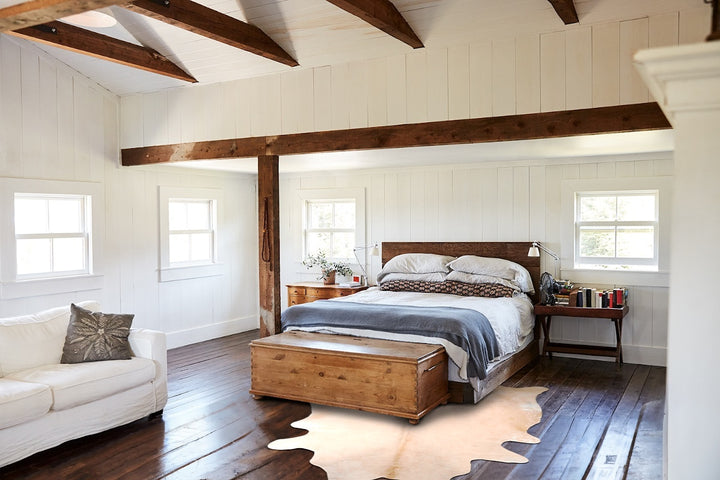 Beige XX-Large Brazilian Cowhide Rug 7'6"H x 7'4"W #A31654 by Hudson Hides