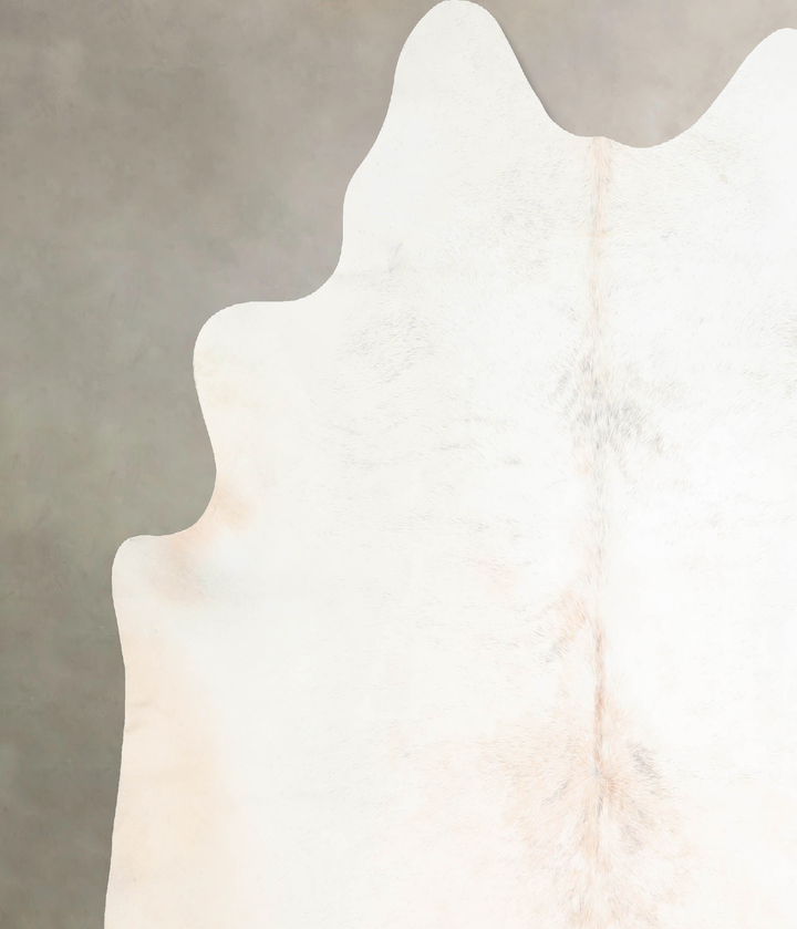 Ivory with Beige X-Large Brazilian Cowhide Rug 6'6"H x 6'9"W #A31658 by Hudson Hides