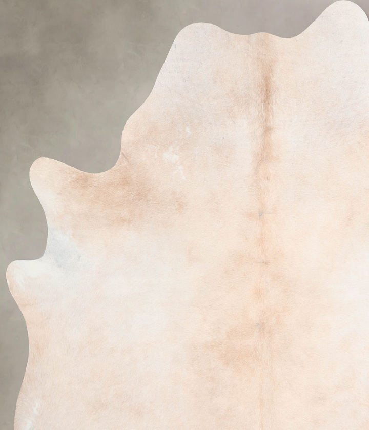 Ivory with Beige Large Brazilian Cowhide Rug 6'7"H x 5'11"W #A31663 by Hudson Hides