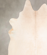 Ivory with Beige XX-Large Brazilian Cowhide Rug 8'1"H x 7'11"W #A31674 by Hudson Hides