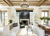 Ivory with Beige XX-Large Brazilian Cowhide Rug 8'1"H x 7'11"W #A31674 by Hudson Hides