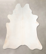 Ivory with Beige X-Large Brazilian Cowhide Rug 6'10"H x 6'6"W #A31711 by Hudson Hides