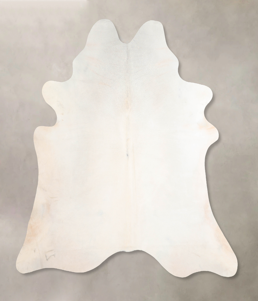 Ivory with Beige X-Large Brazilian Cowhide Rug 6'10"H x 6'6"W #A31711 by Hudson Hides