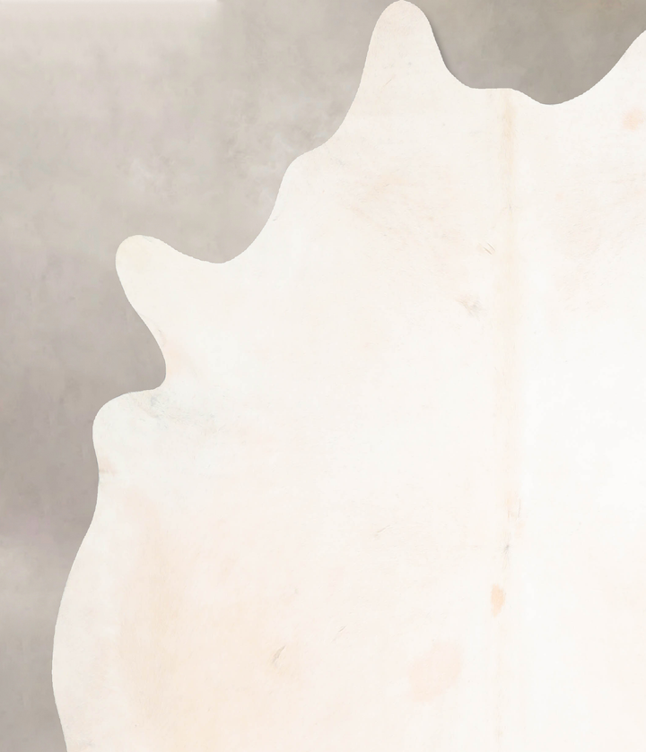 Ivory with Beige X-Large Brazilian Cowhide Rug 6'11"H x 6'6"W #A31762 by Hudson Hides