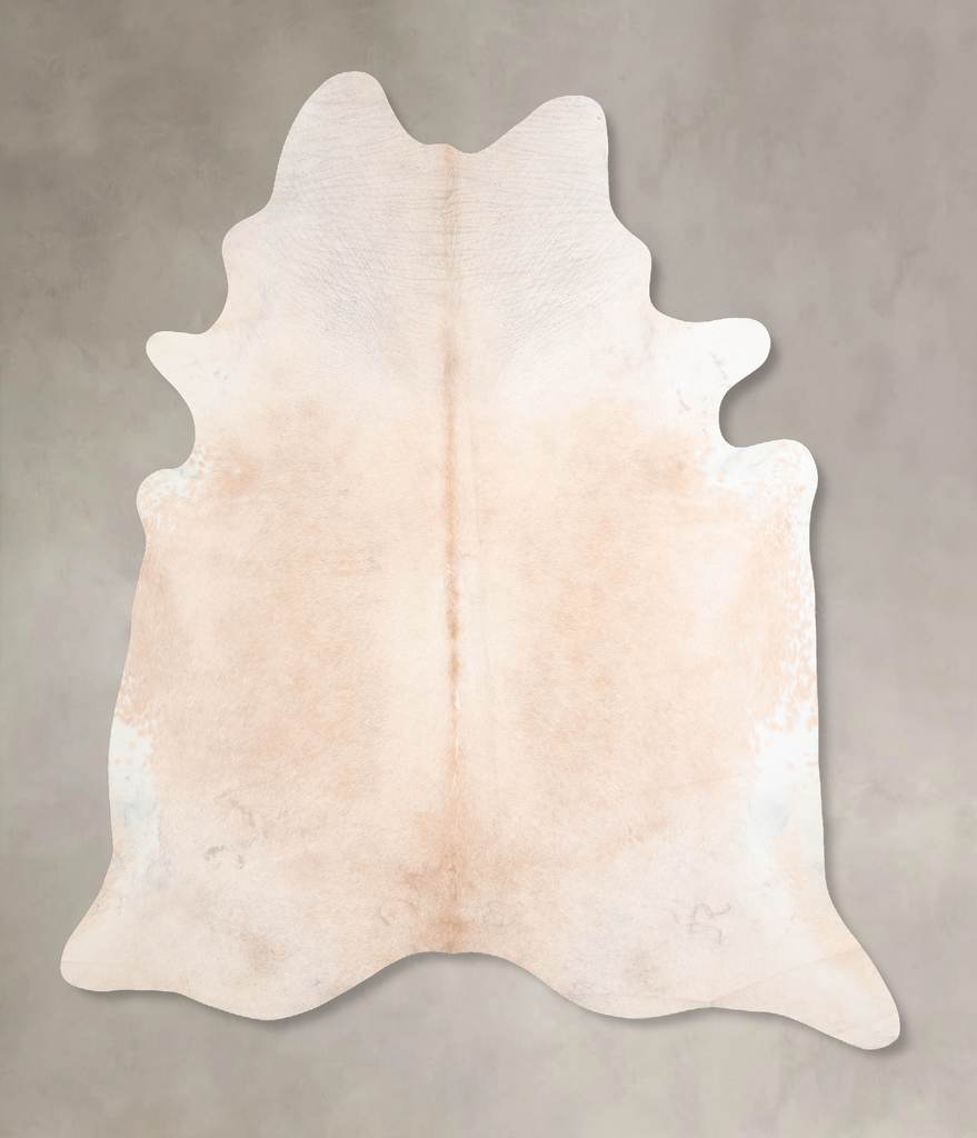 Ivory with Beige XX-Large Brazilian Cowhide Rug 7'5"H x 6'10"W #A31769 by Hudson Hides