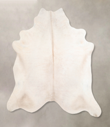 Ivory with Beige X-Large Brazilian Cowhide Rug 6'8"H x 6'7"W #A31782 by Hudson Hides