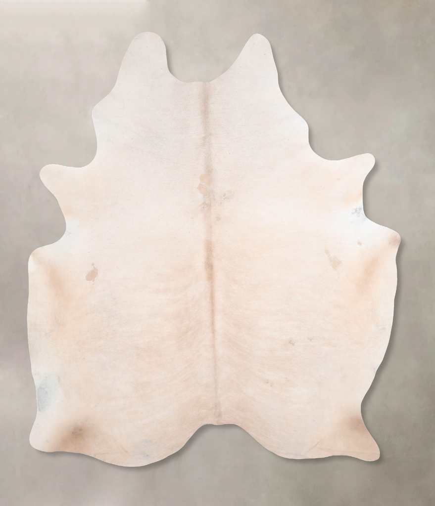 Ivory with Beige X-Large Brazilian Cowhide Rug 7'4"H x 5'8"W #A31797 by Hudson Hides