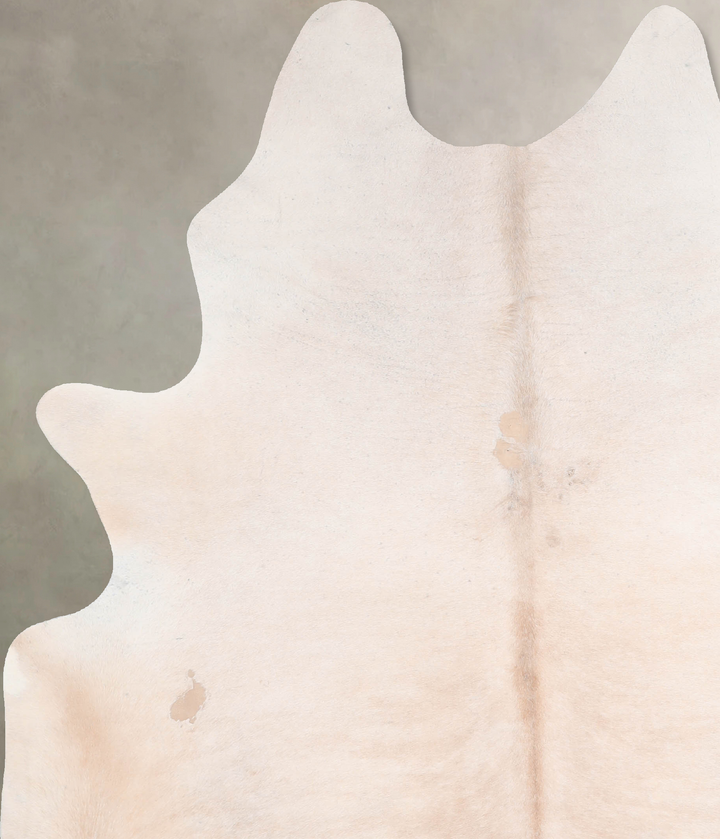Ivory with Beige X-Large Brazilian Cowhide Rug 7'4"H x 5'8"W #A31797 by Hudson Hides