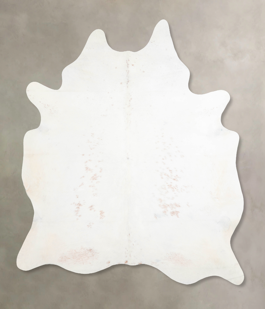 Ivory with Beige X-Large Brazilian Cowhide Rug 7'8"H x 6'0"W #A31806 by Hudson Hides