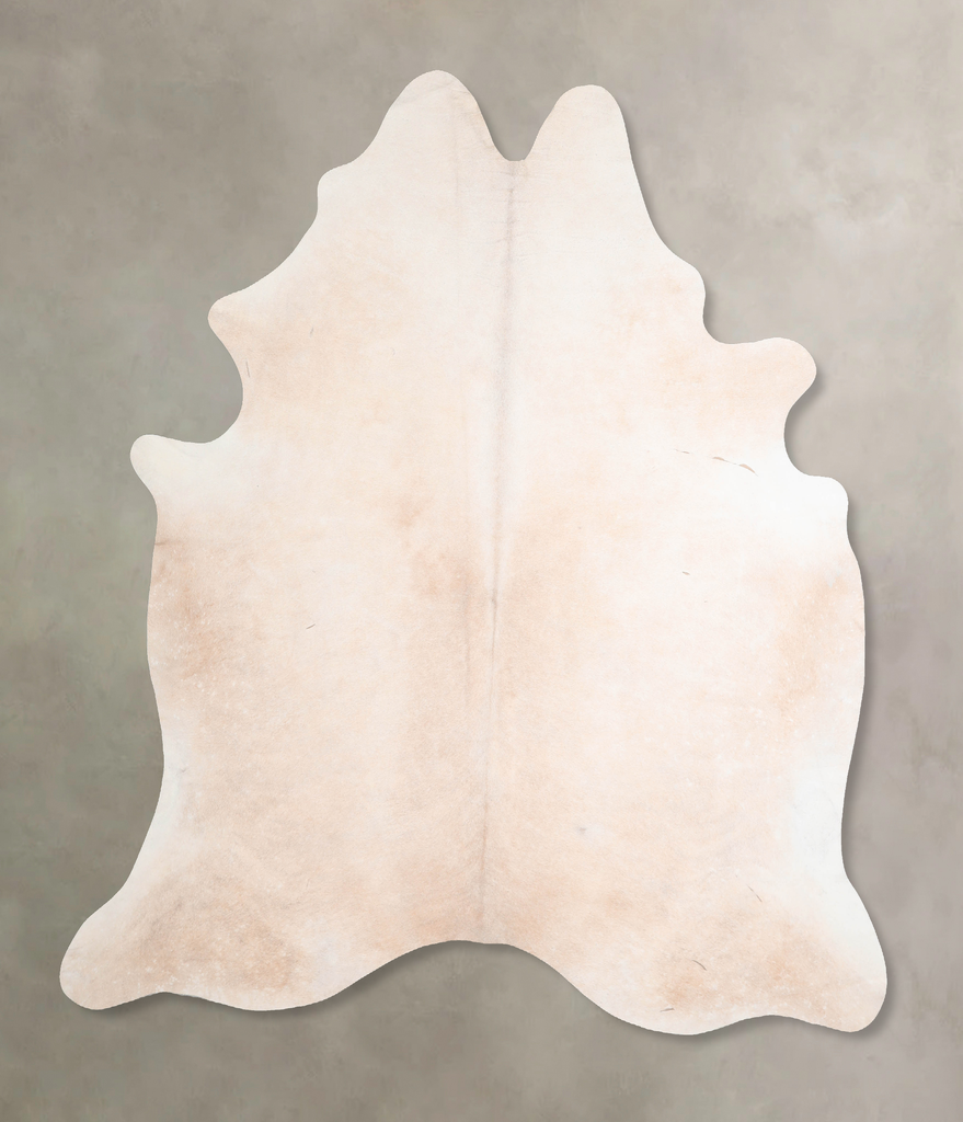 Ivory with Beige XX-Large Brazilian Cowhide Rug 7'4"H x 6'10"W #A31814 by Hudson Hides