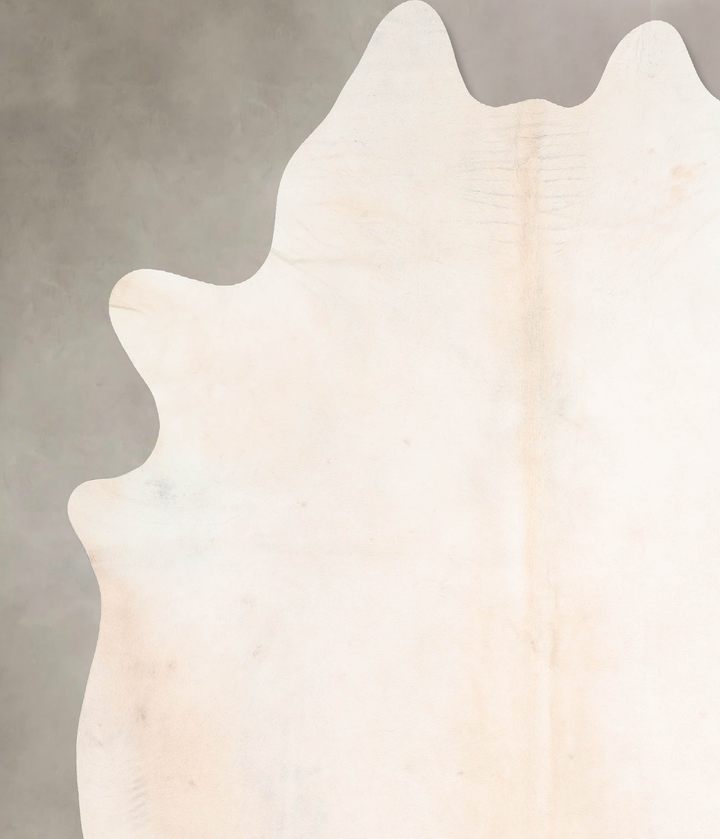 Ivory with Beige XX-Large Brazilian Cowhide Rug 7'9"H x 7'1"W #A31830 by Hudson Hides