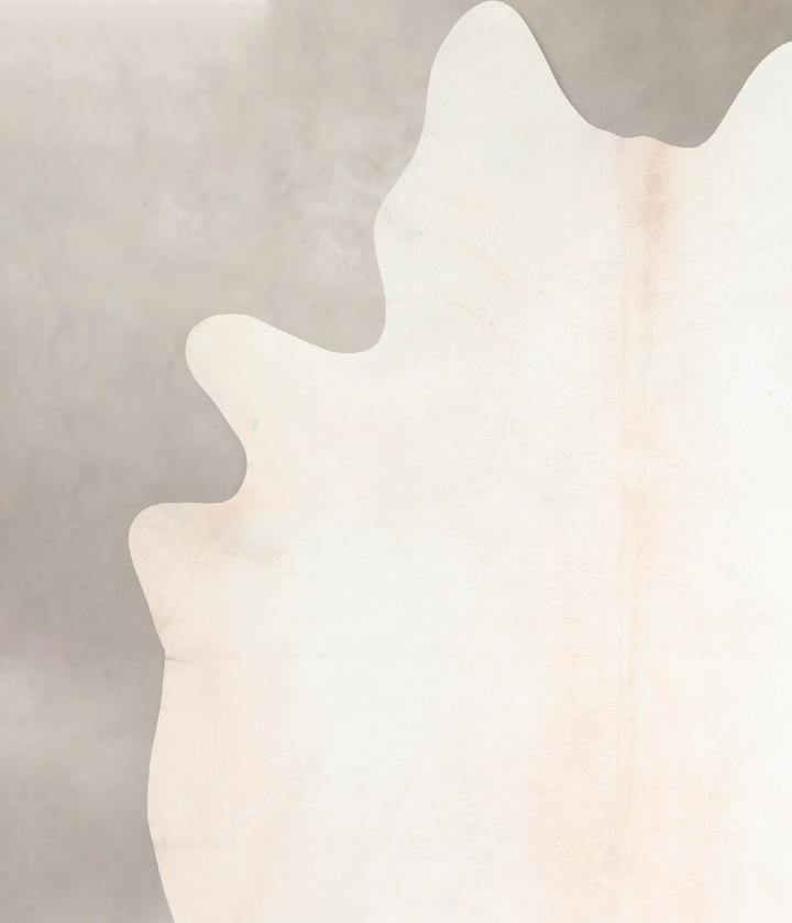 Ivory with Beige XX-Large Brazilian Cowhide Rug 7'7"H x 6'11"W #A31884 by Hudson Hides