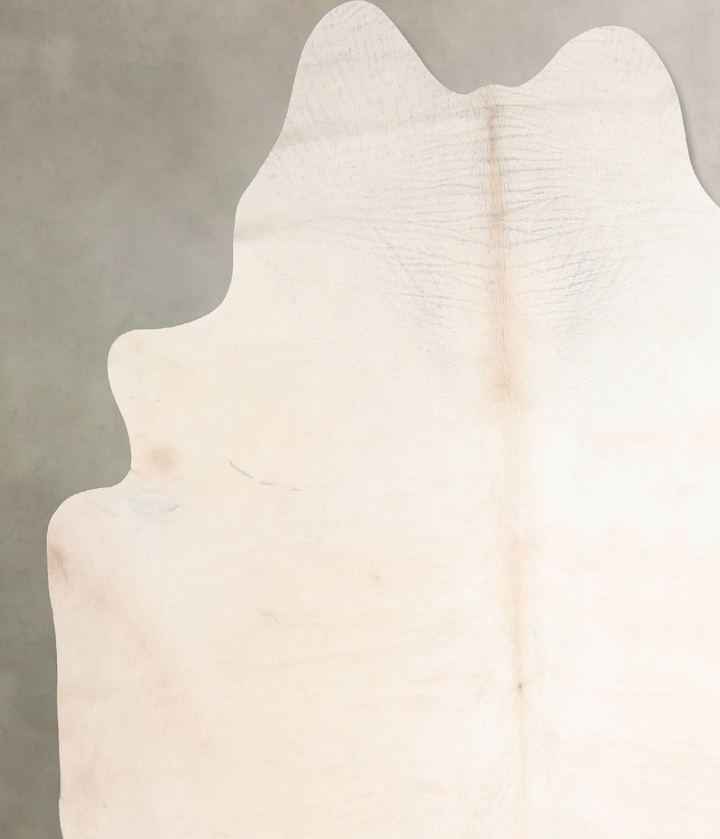 Ivory with Beige XX-Large Brazilian Cowhide Rug 7'8"H x 7'3"W #A31901 by Hudson Hides
