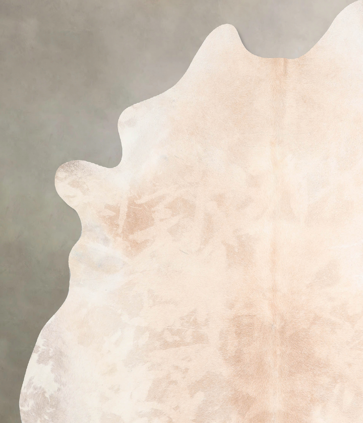 Beige X-Large Brazilian Cowhide Rug 6'8"H x 6'0"W #A31913 by Hudson Hides