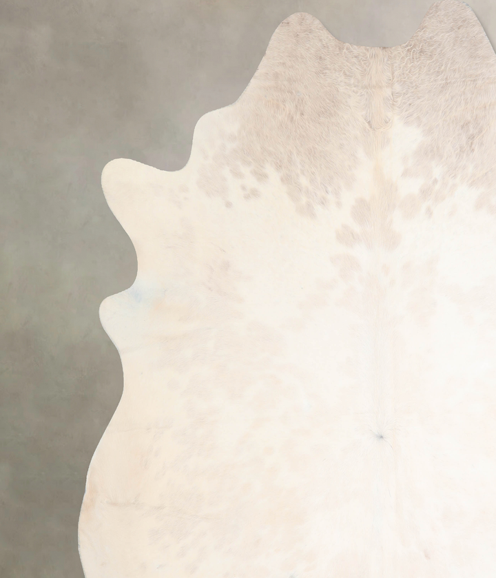 Ivory with Beige XX-Large Brazilian Cowhide Rug 8'2"H x 8'0"W #A31979 by Hudson Hides