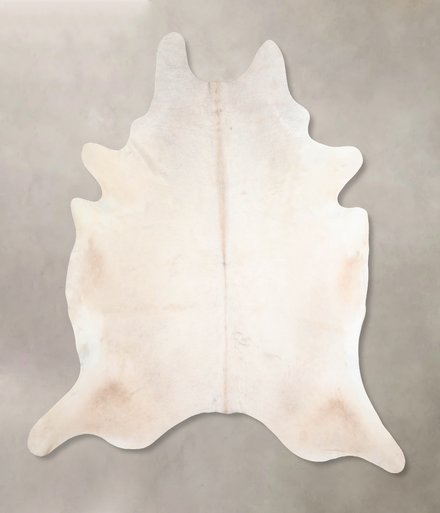 Ivory with Beige XX-Large Brazilian Cowhide Rug 7'11"H x 7'2"W #A31983 by Hudson Hides