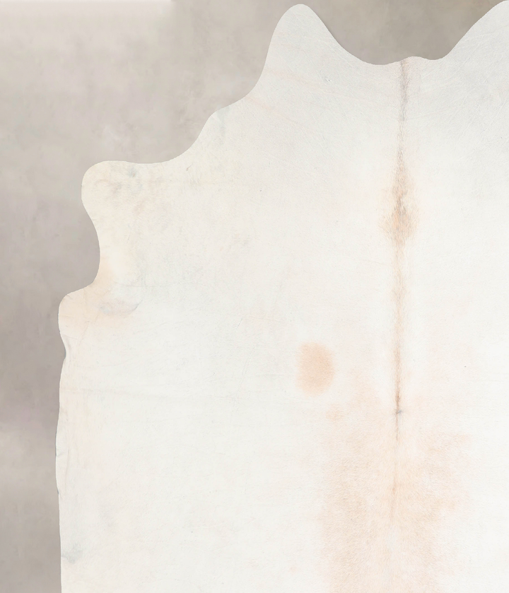 Ivory with Beige XX-Large Brazilian Cowhide Rug 7'6"H x 7'0"W #A31989 by Hudson Hides