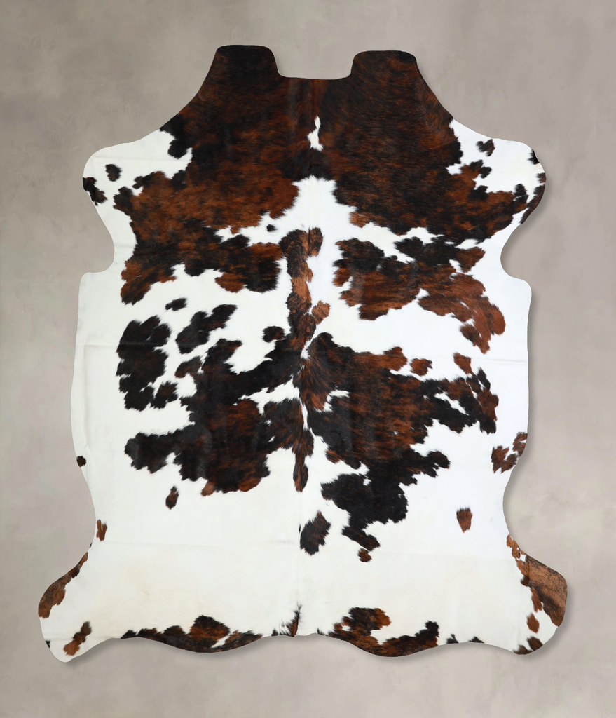 Tricolor X-Large European Cowhide Rug 7'3"H x 6'9"W #A32 by Hudson Hides