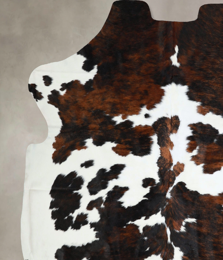 Tricolor X-Large European Cowhide Rug 7'3"H x 6'9"W #A32 by Hudson Hides