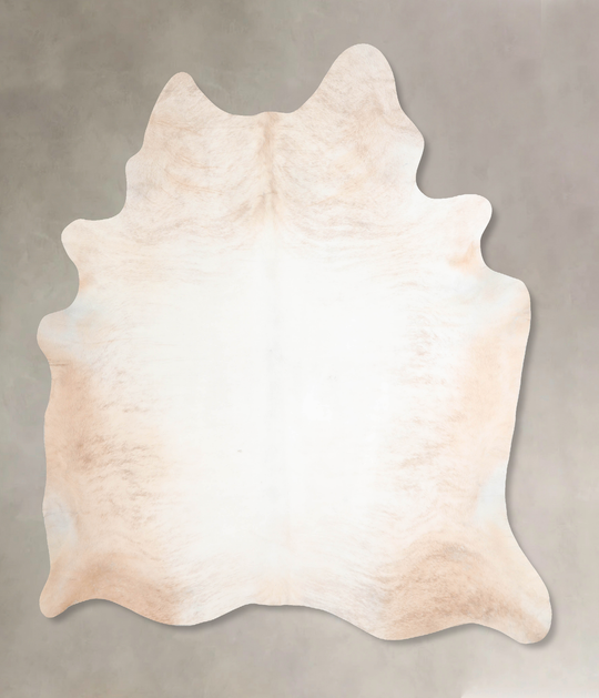 Ivory with Beige X-Large Brazilian Cowhide Rug 7'7"H x 6'4"W #A32020 by Hudson Hides