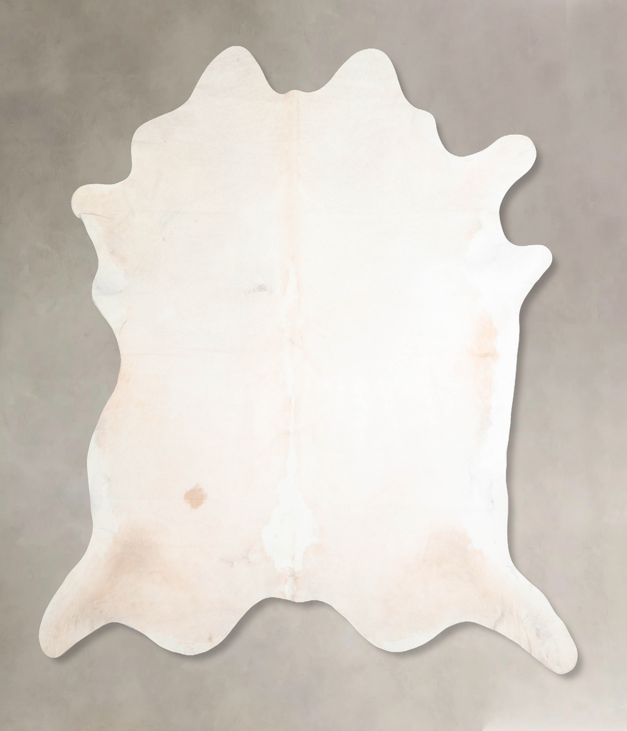 Ivory with Beige XX-Large Brazilian Cowhide Rug 7'8"H x 7'1"W #A32023 by Hudson Hides