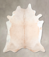 Ivory with Beige XX-Large Brazilian Cowhide Rug 7'5"H x 7'1"W #A32030 by Hudson Hides