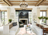Ivory with Beige XX-Large Brazilian Cowhide Rug 7'5"H x 7'1"W #A32030 by Hudson Hides