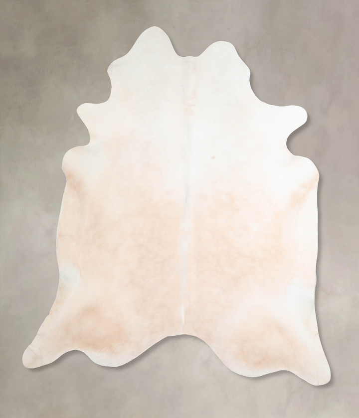 Ivory with Beige XX-Large Brazilian Cowhide Rug 7'8"H x 6'11"W #A32095 by Hudson Hides