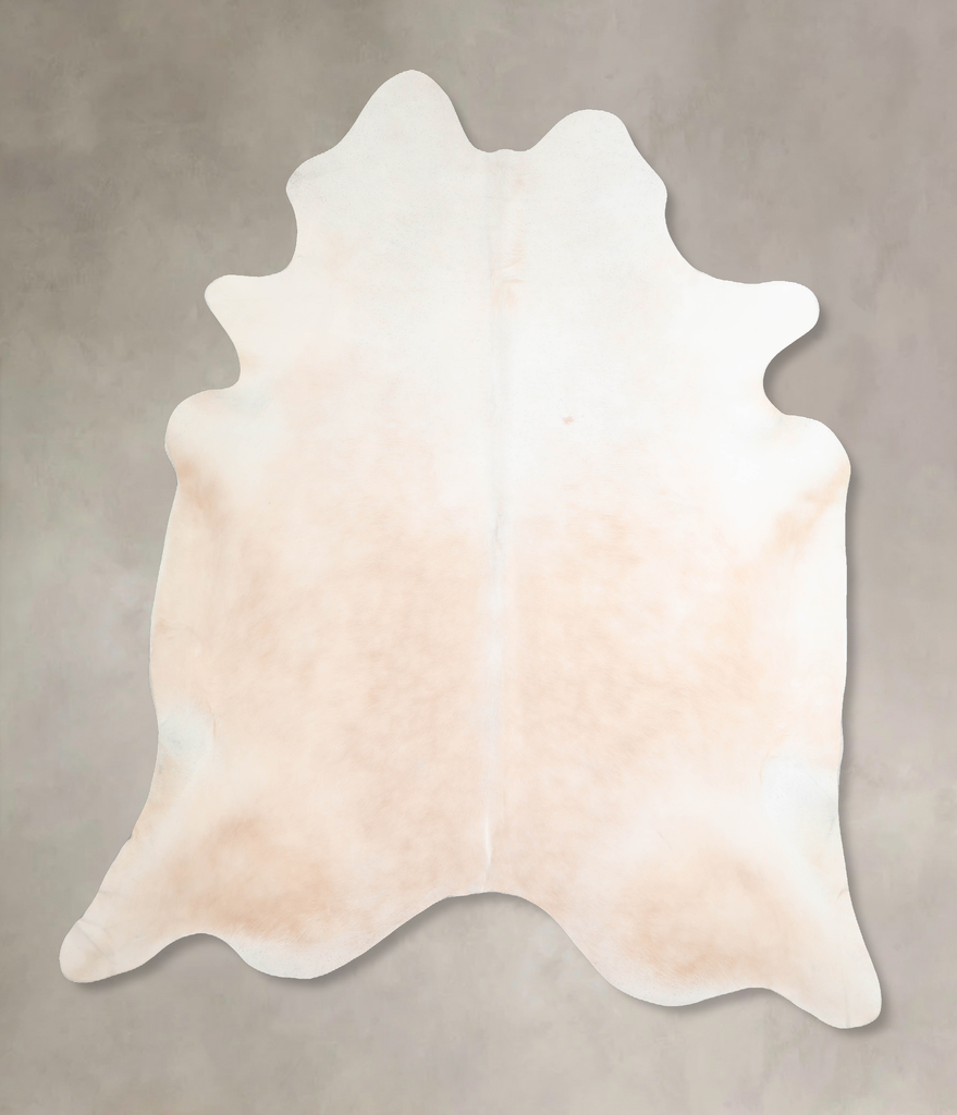 Ivory with Beige XX-Large Brazilian Cowhide Rug 7'8"H x 6'11"W #A32095 by Hudson Hides