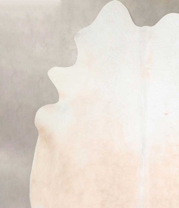 Ivory with Beige XX-Large Brazilian Cowhide Rug 7'8"H x 6'11"W #A32095 by Hudson Hides