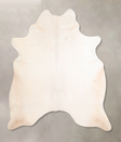 Ivory with Beige X-Large Brazilian Cowhide Rug 6'6"H x 6'4"W #A32159 by Hudson Hides