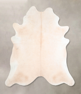 Ivory with Beige XX-Large Brazilian Cowhide Rug 7'9"H x 6'10"W #A32177 by Hudson Hides