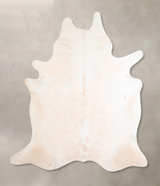 Ivory with Beige XX-Large Brazilian Cowhide Rug 7'7"H x 6'8"W #A32218 by Hudson Hides