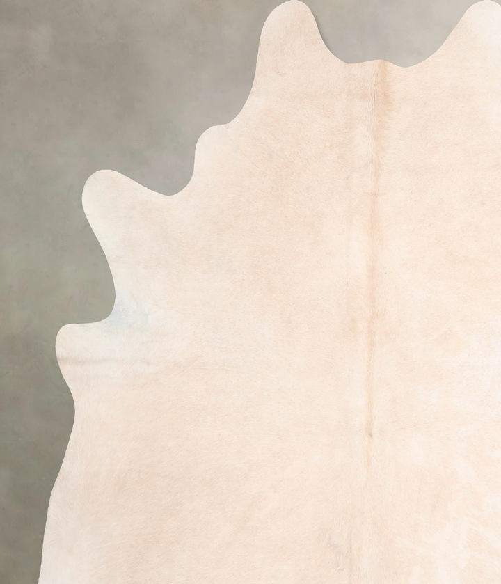 Ivory with Beige X-Large Brazilian Cowhide Rug 7'4"H x 6'9"W #A32224 by Hudson Hides