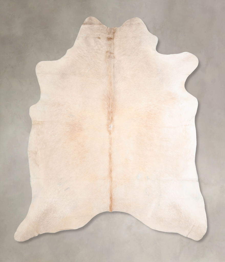 Ivory with Beige XX-Large Brazilian Cowhide Rug 8'1"H x 6'8"W #A32240 by Hudson Hides