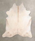 Ivory with Beige XX-Large Brazilian Cowhide Rug 8'3"H x 7'4"W #A32261 by Hudson Hides