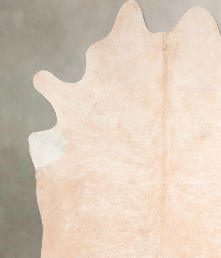 Ivory with Beige XX-Large Brazilian Cowhide Rug 7'7"H x 7'5"W #A32269 by Hudson Hides