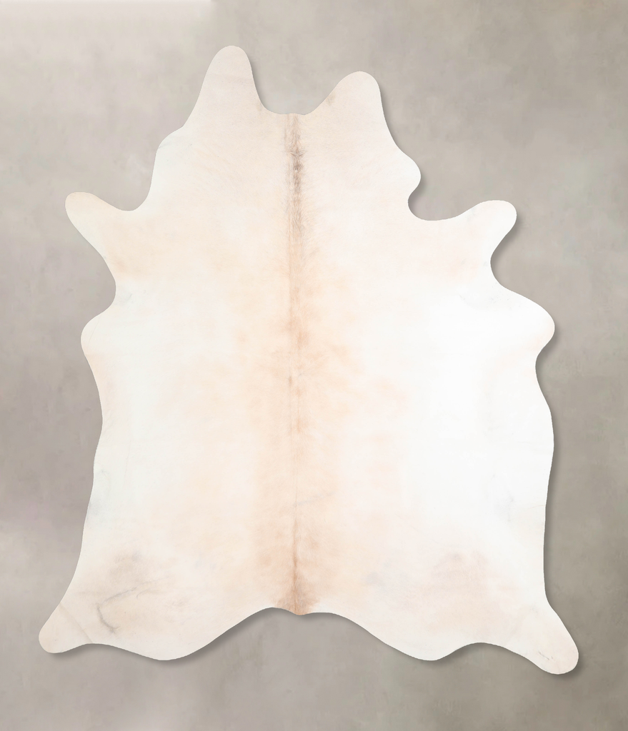 Ivory with Beige X-Large Brazilian Cowhide Rug 7'8"H x 6'6"W #A32282 by Hudson Hides
