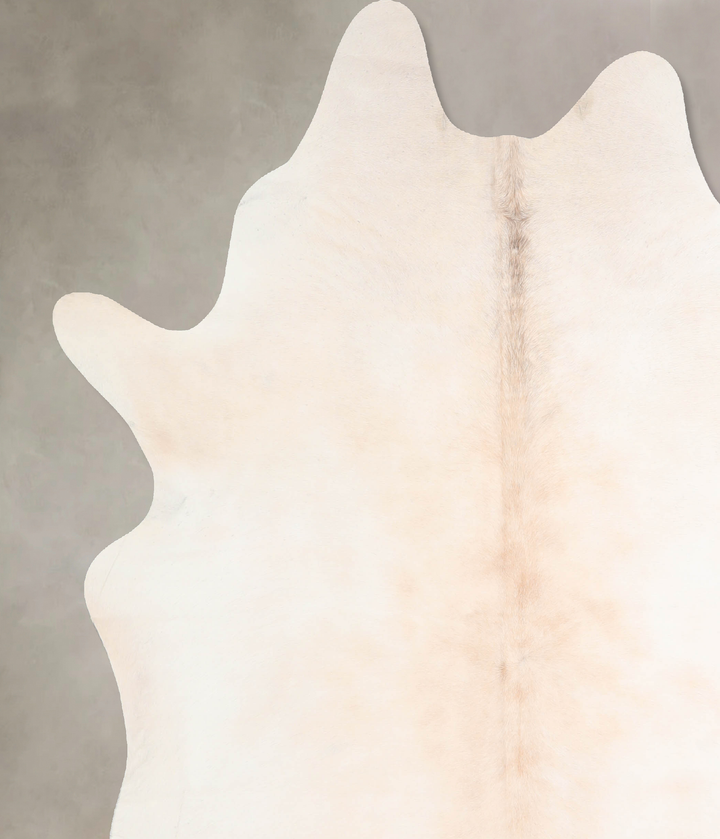 Ivory with Beige X-Large Brazilian Cowhide Rug 7'8"H x 6'6"W #A32282 by Hudson Hides