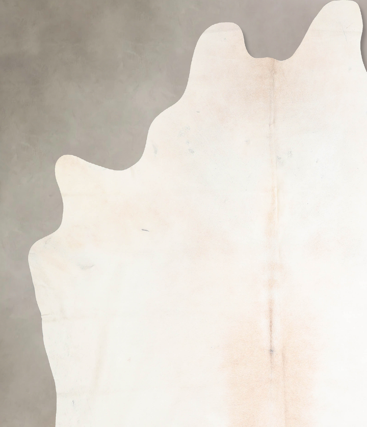 Ivory with Beige XX-Large Brazilian Cowhide Rug 7'10"H x 6'7"W #A32289 by Hudson Hides