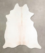Ivory with Beige X-Large Brazilian Cowhide Rug 6'10"H x 6'7"W #A32349 by Hudson Hides