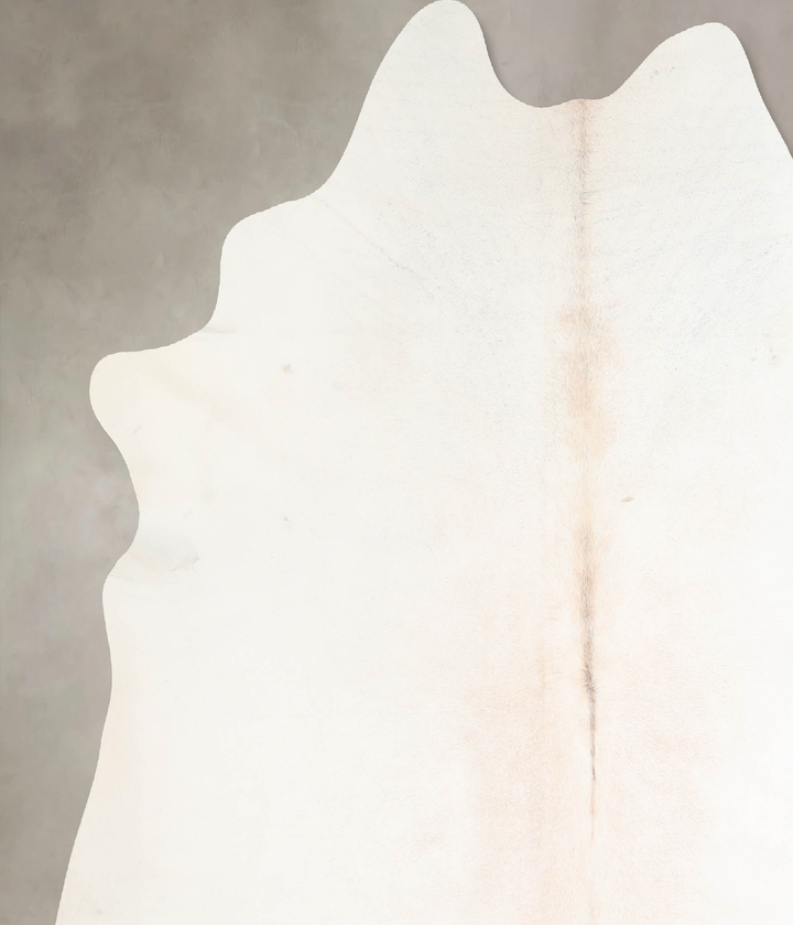 Ivory with Beige X-Large Brazilian Cowhide Rug 6'10"H x 6'7"W #A32349 by Hudson Hides