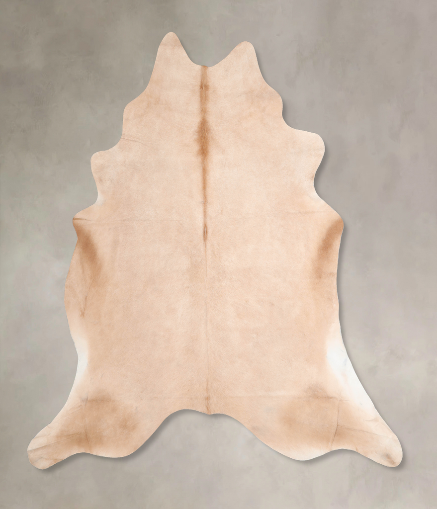 Beige X-Large Brazilian Cowhide Rug 7'0"H x 6'8"W #A32385 by Hudson Hides