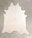 Ivory with Beige XX-Large Brazilian Cowhide Rug 8'3"H x 7'3"W #A32424 by Hudson Hides