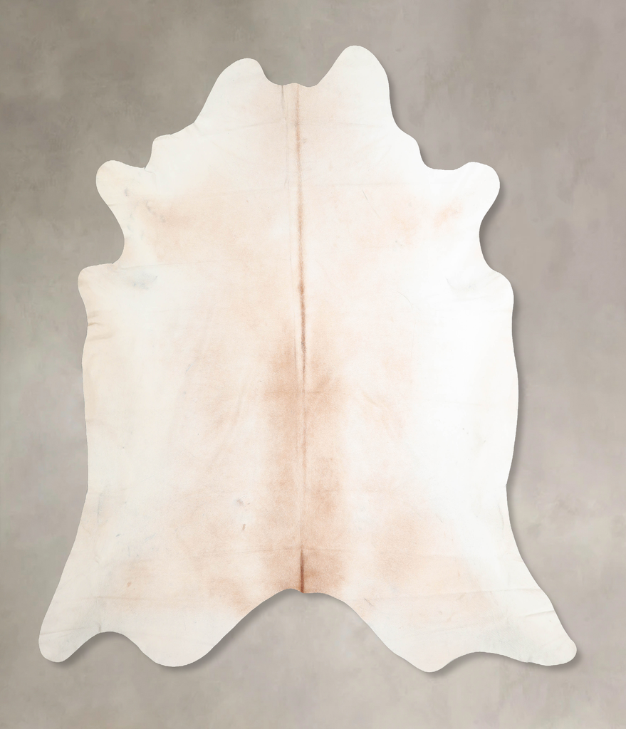 Ivory with Beige XX-Large Brazilian Cowhide Rug 7'7"H x 7'8"W #A32431 by Hudson Hides