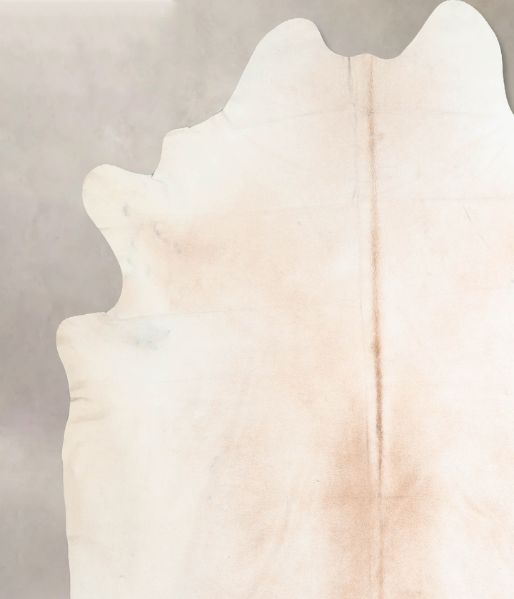 Ivory with Beige XX-Large Brazilian Cowhide Rug 7'7"H x 7'8"W #A32431 by Hudson Hides
